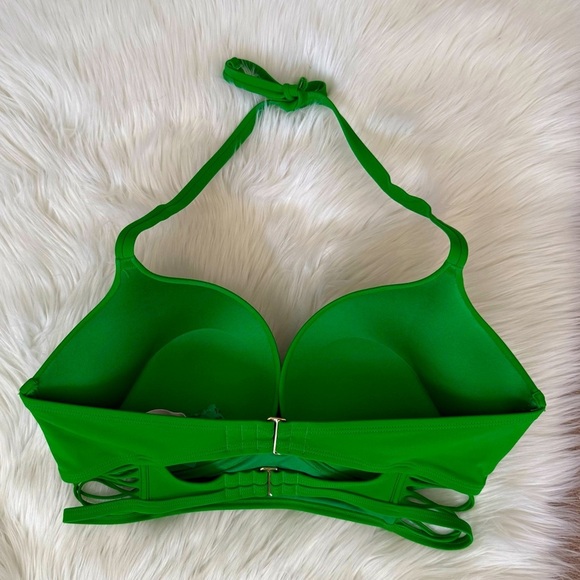 Victoria’s Secret Bombshell Push-Up Long Line Strappy Bikini Top 36DD - Picture 8 of 9